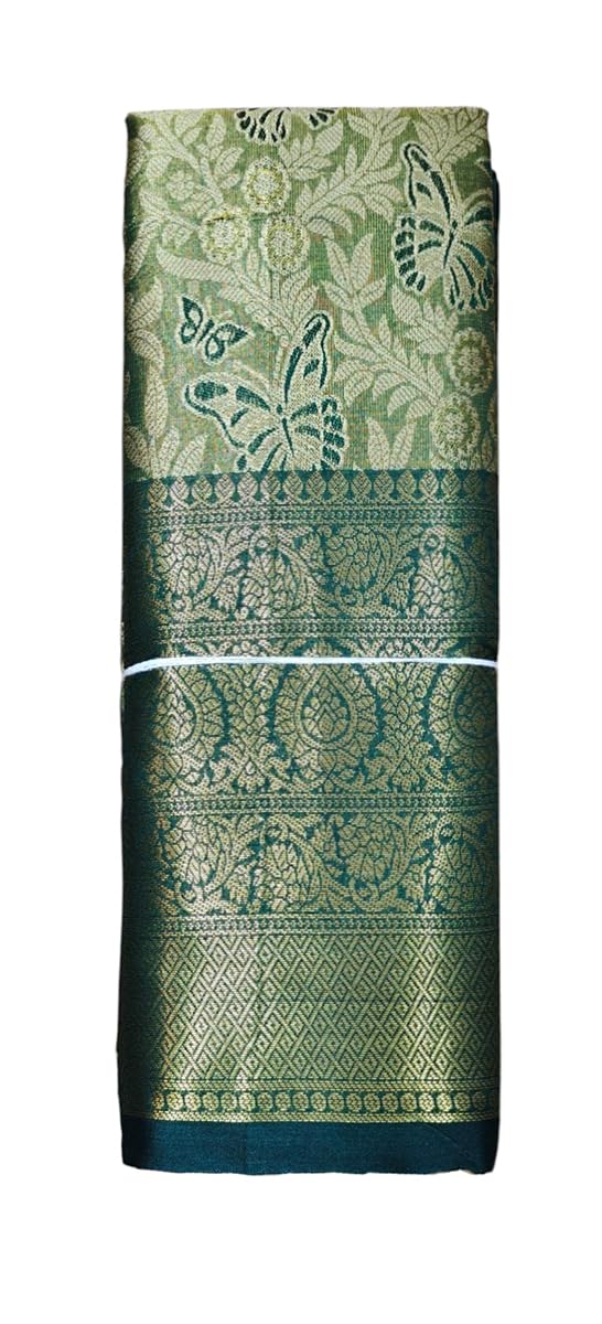 SREE KUMARAN Women's Kanchipuram Silk Pure Pattu Sarees With Blouse (VSK138-2) (VSK188-2)
