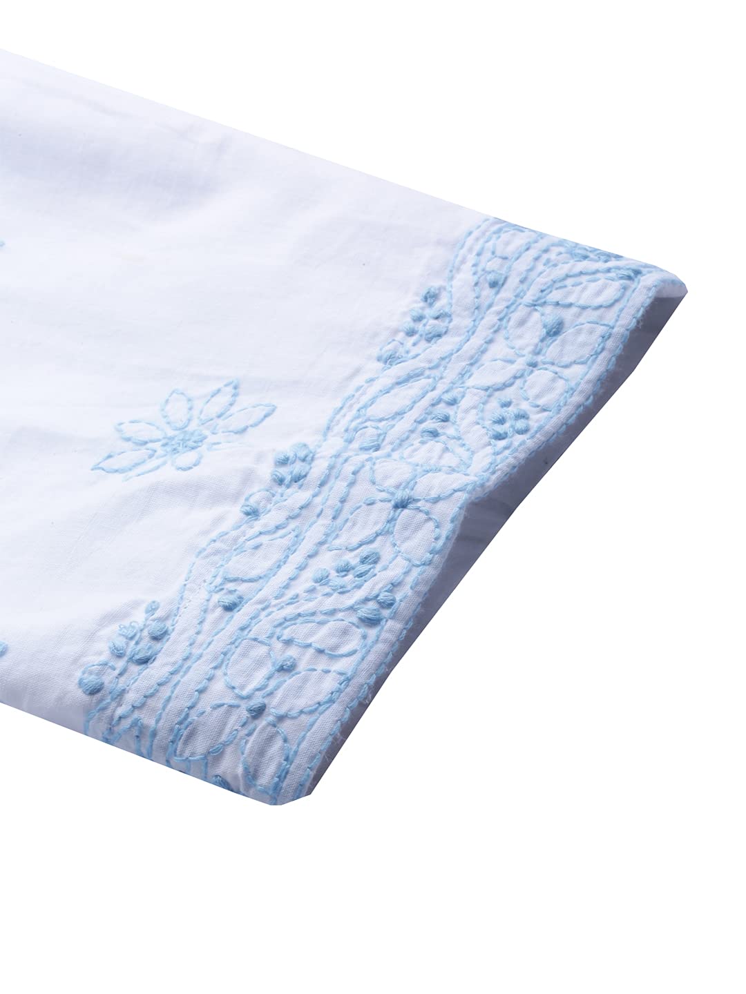 Ada Women's Cotton Dress Material Hand Embroidered Lucknowi Chikankari Unstitched Suit Piece A211208 Blue