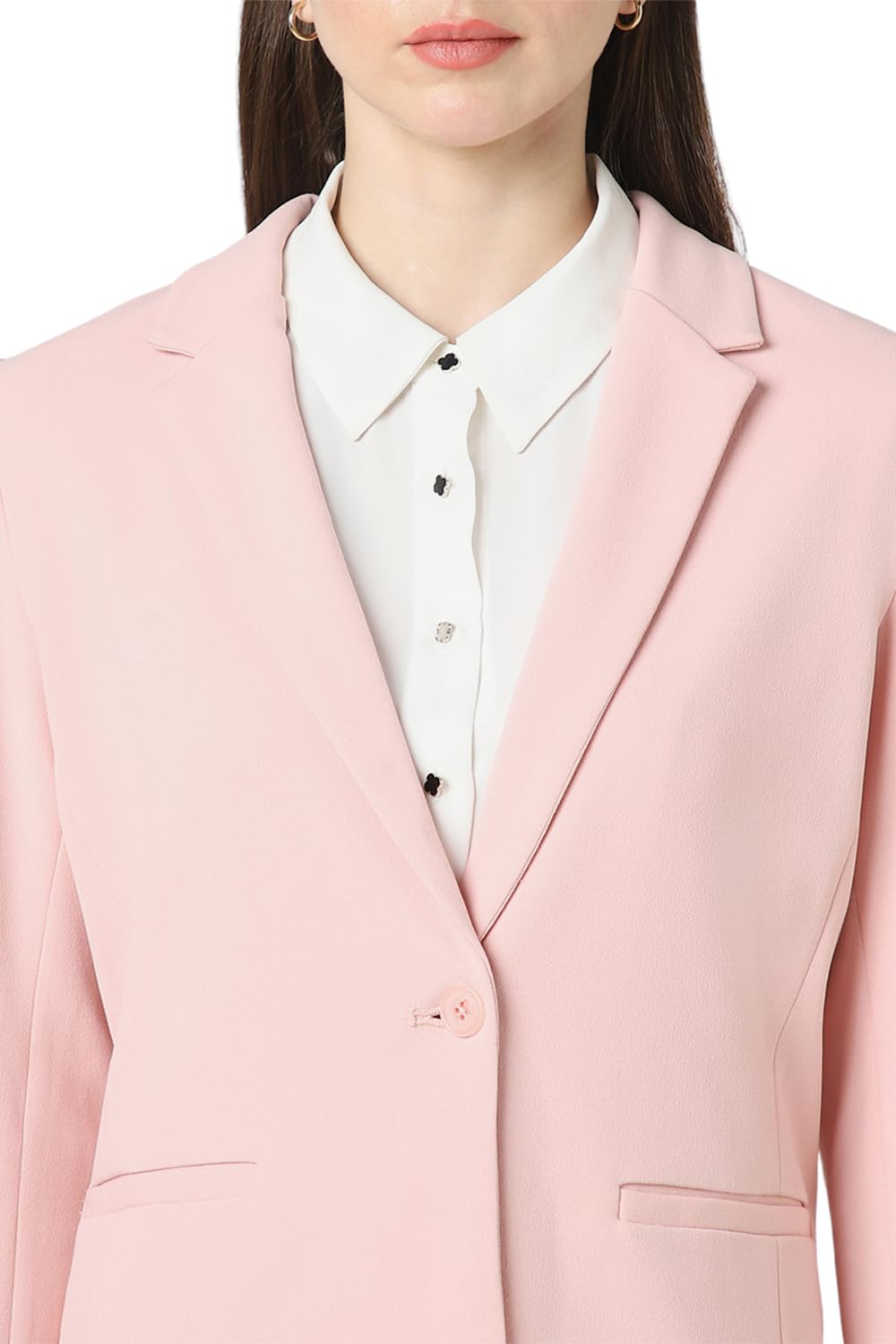 Van Heusen Women's Regular Fit Single Breasted Blazer VWKZFRGB096571_Peach