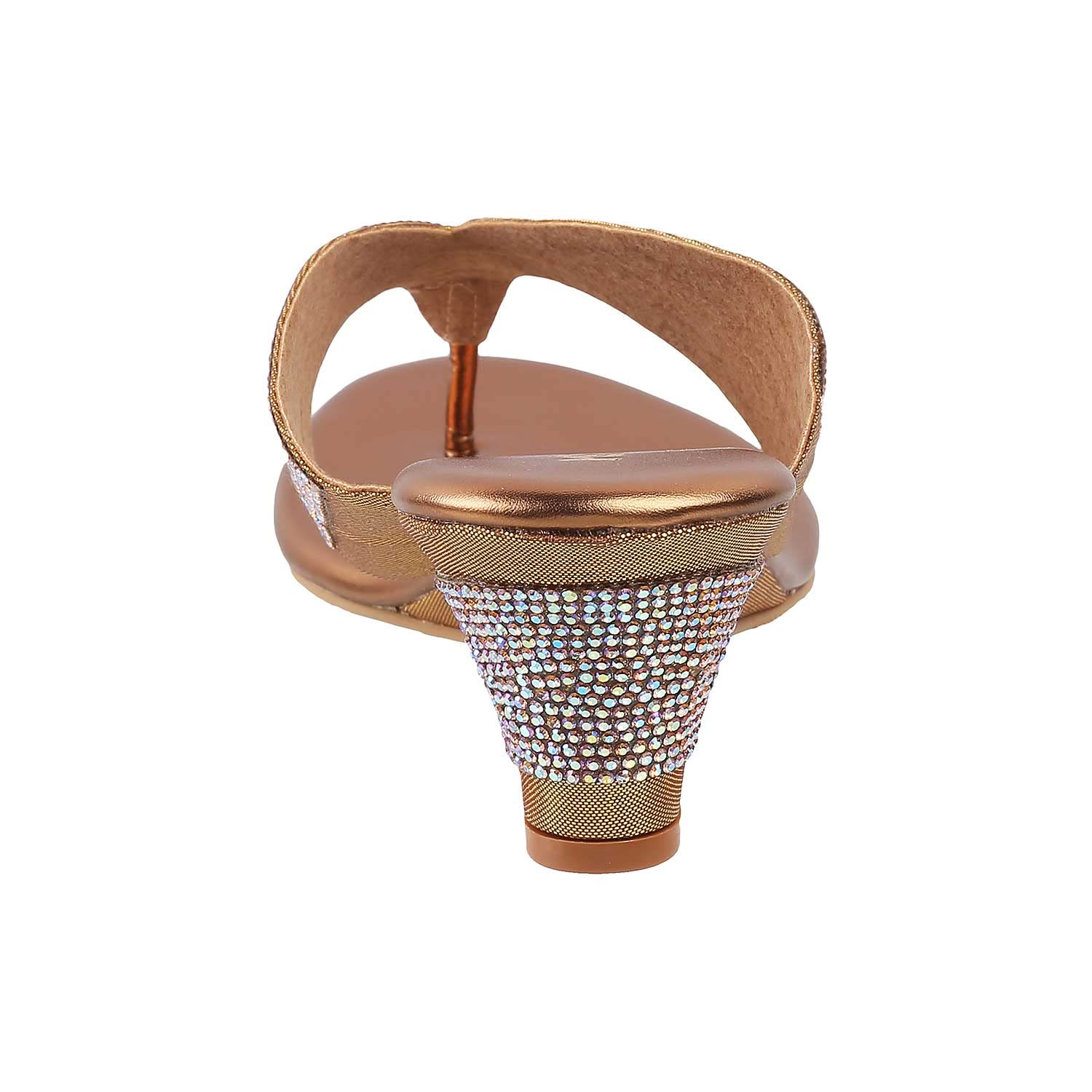 Metro Womens Synthetic Antic Gold Slip Ons - SaumyasStore