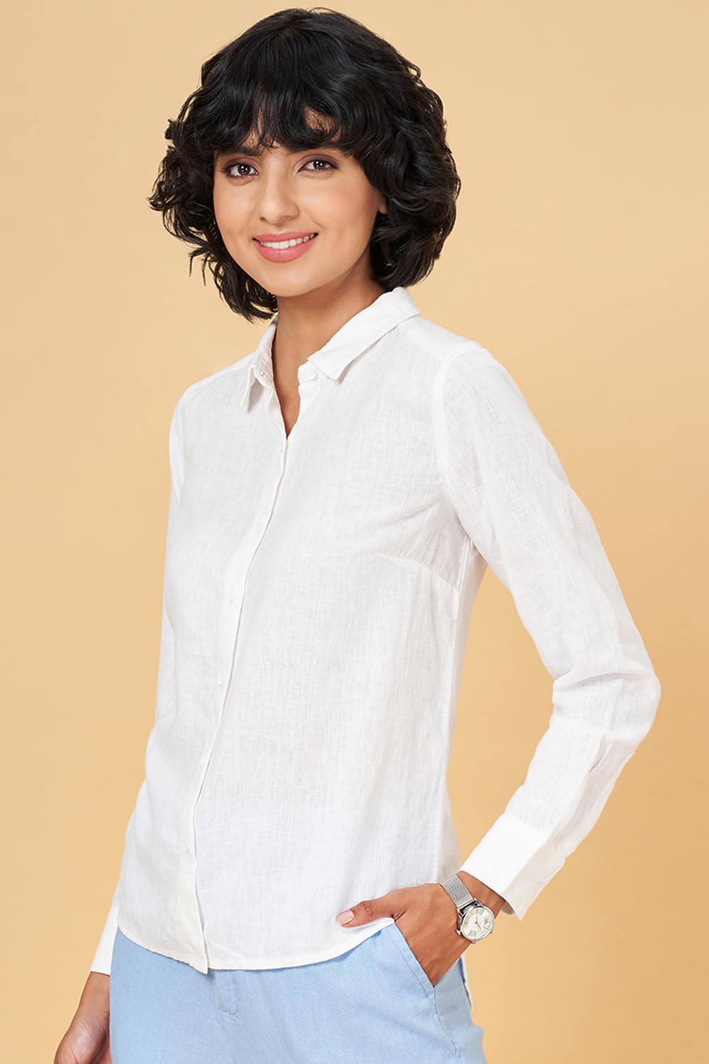Women's Annabelle Off-White Shirt Regular Fit,Cloud Dancer, 2XL