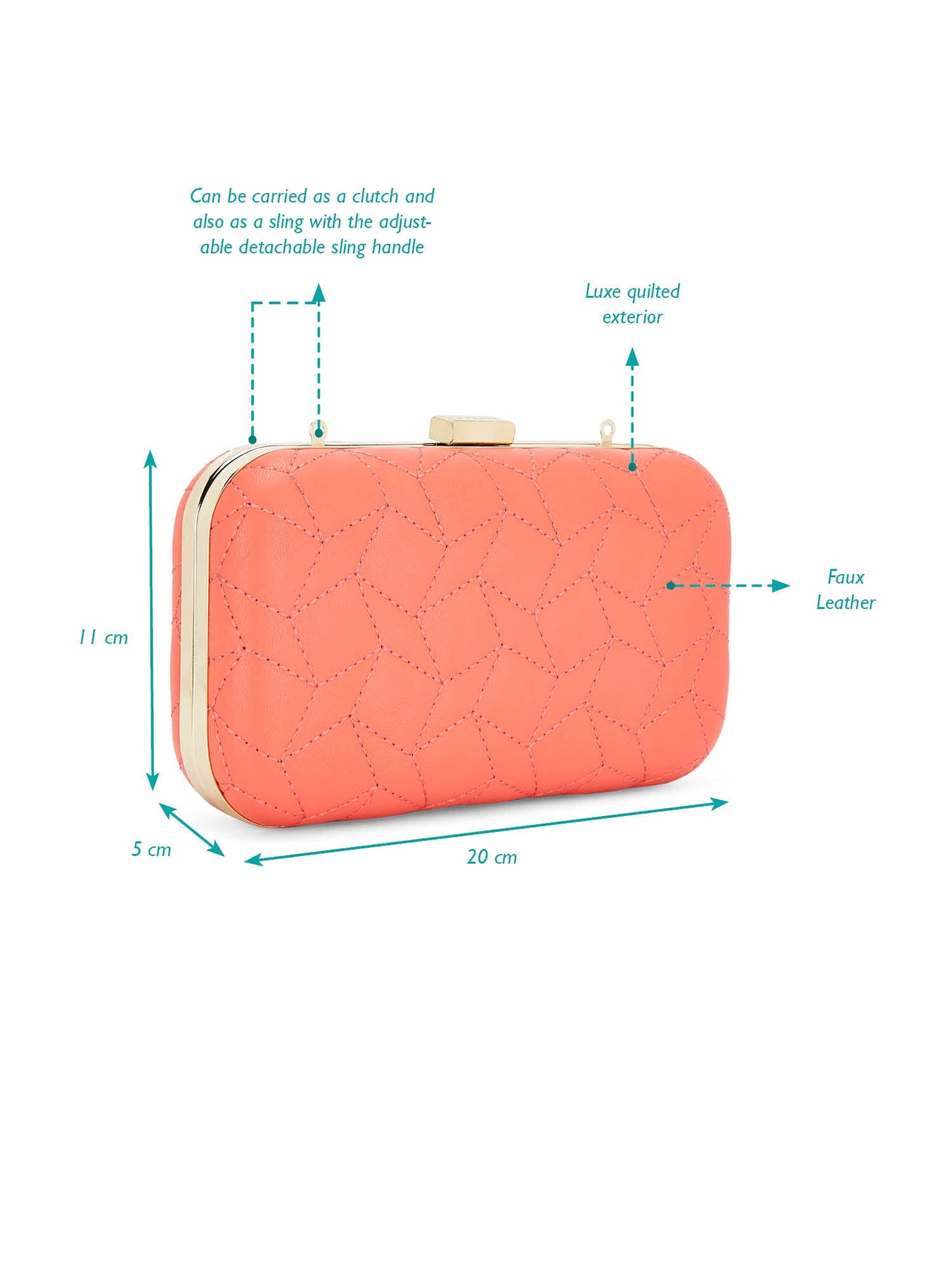 Caprese womens CELY C Large CORAL Clutch