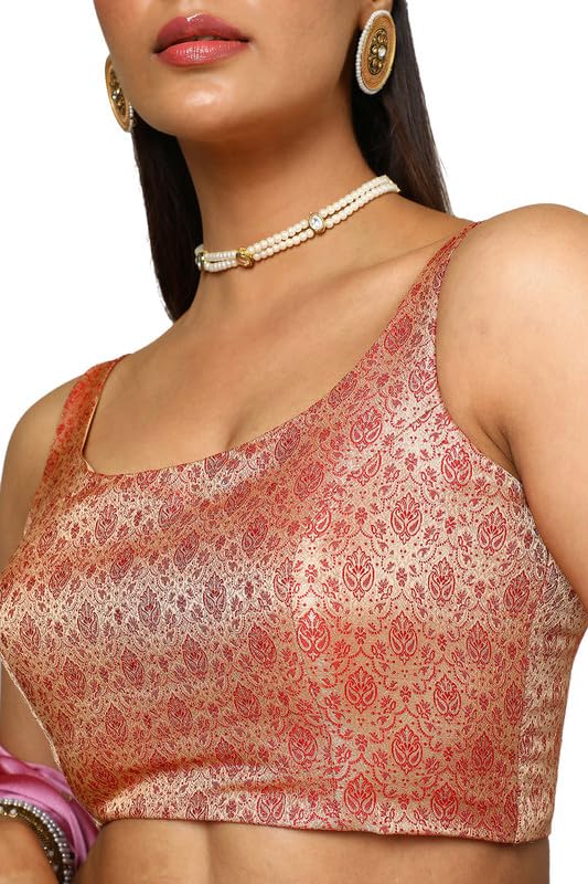 Soch Womens Maroon Tussar Woven Design Blouse