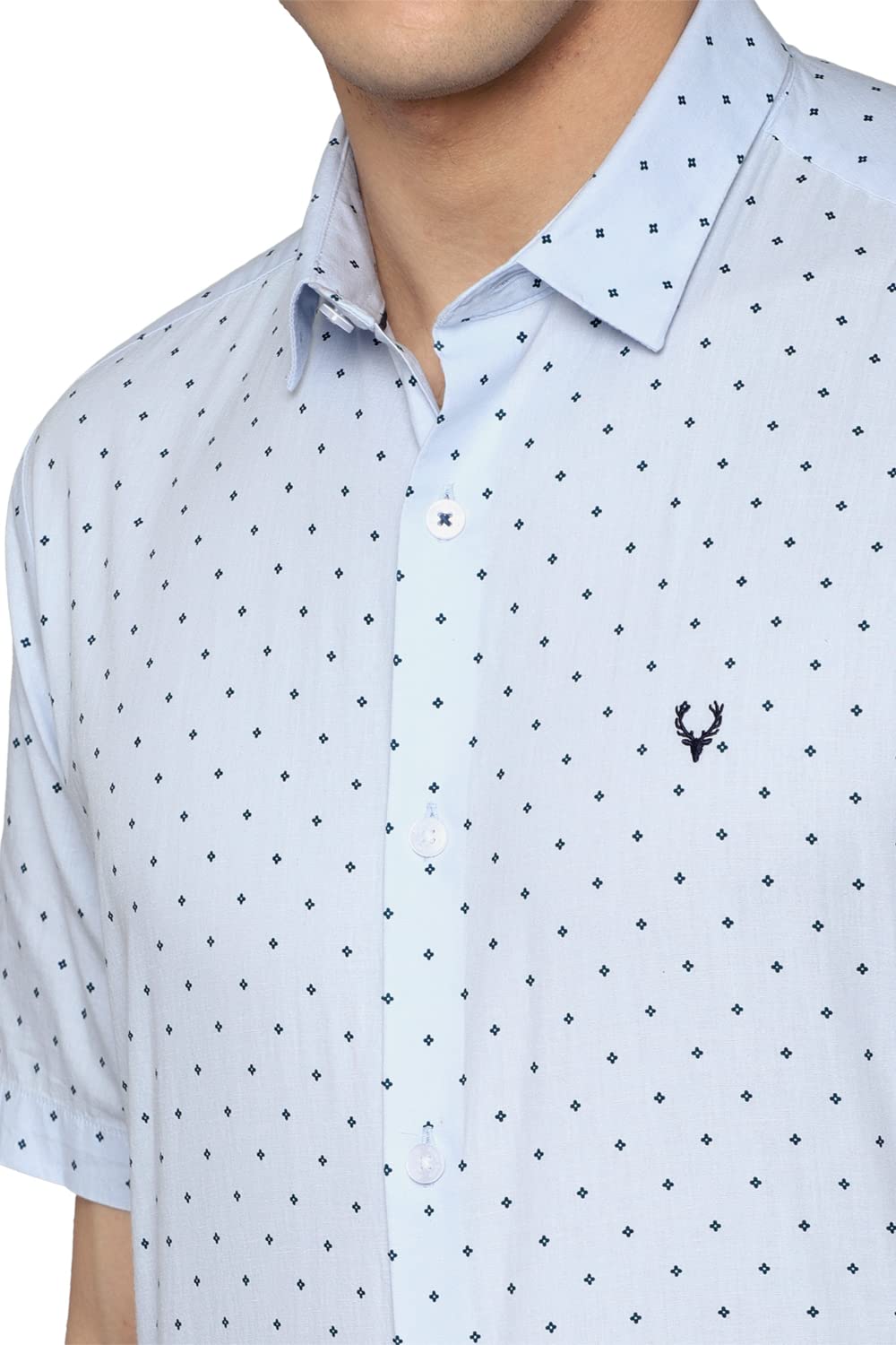 Allen Solly Men's Regular Fit Shirt (ASSHQSPF989454_Blue 42)