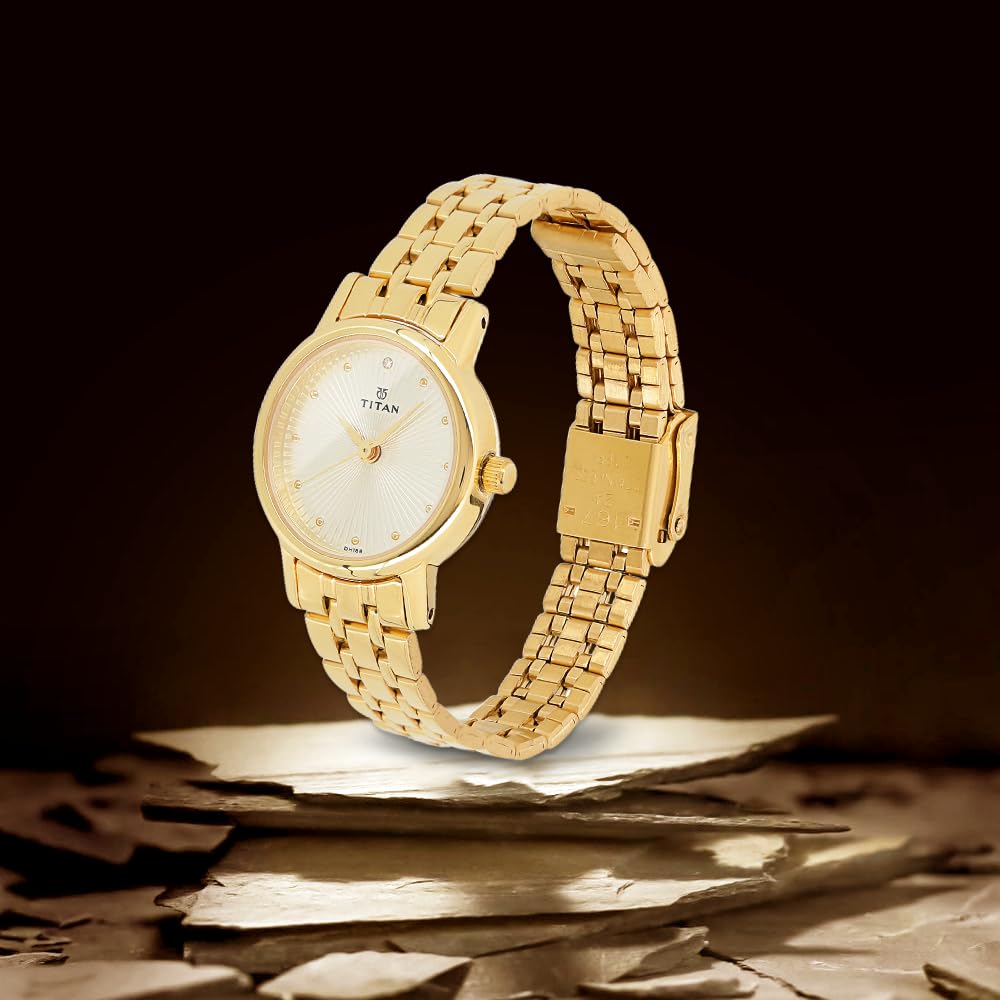 Titan Karishma Revive Analog Champagne Dial Women's Watch 2593YM01/NN2593YM01/NP2593YM01