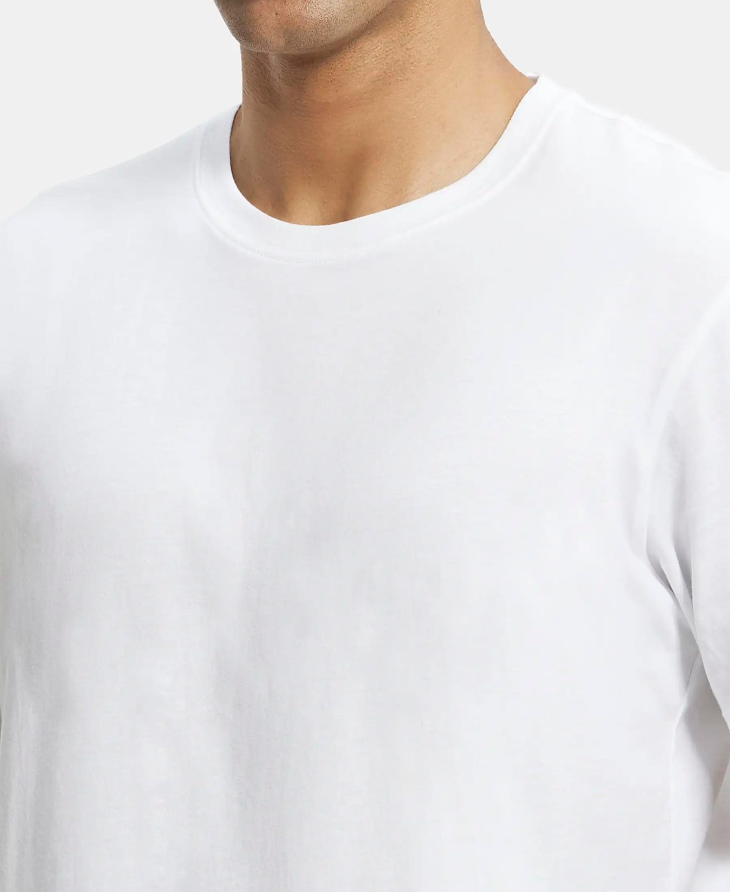 Jockey Men's Regular Fit Round Neck Half Sleeved T-Shirt 2714_White_L
