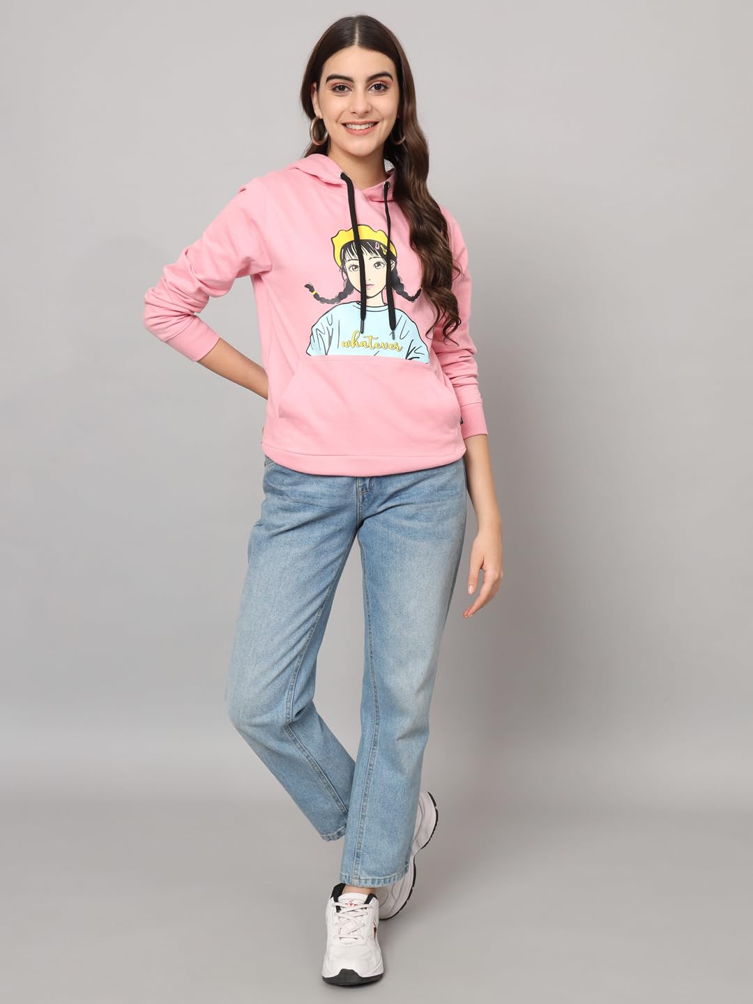 THE DRY STATE Womens Full Sleeves Round Neck Cotton Sweater SEA Pink