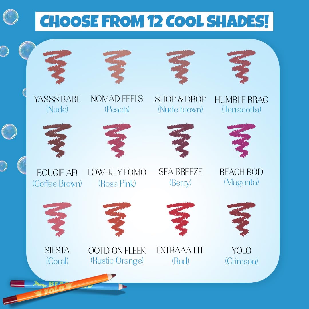 Lovechild Masaba Passport Pucker Lip Liner | Upto 7 hours Long Lasting | Matte Finish | Waterproof | Siesta (Coral), 1.2gm