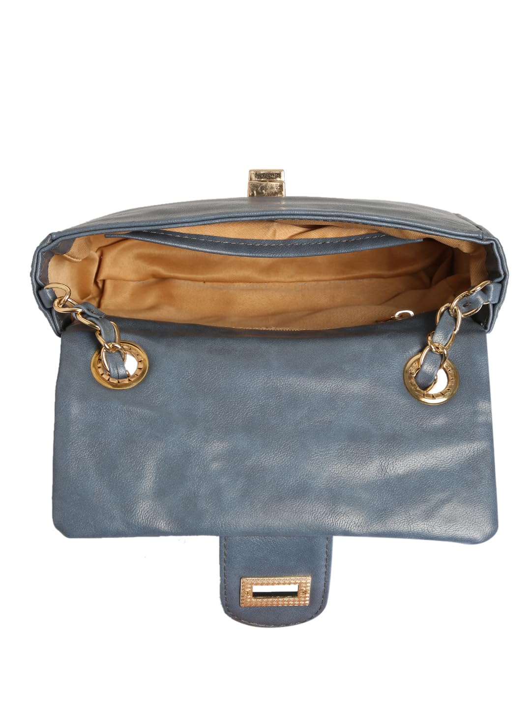 RASHKI SOFFIO - Womens Vegan Leather Slingbag | Spacious Compartment | Metalic chain (BLUE)