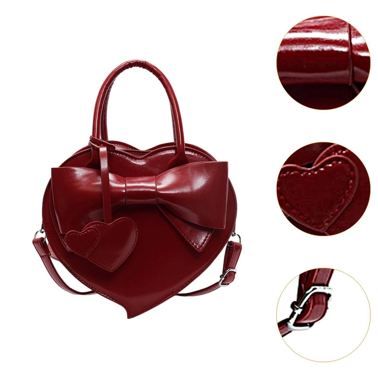 Enakshi® Women Handbag Clutch Decor Funny Heart Shaped Purse for Summer Dating Travel Red|Clothing, Shoes & Accessories | Womens Handbags & Bags