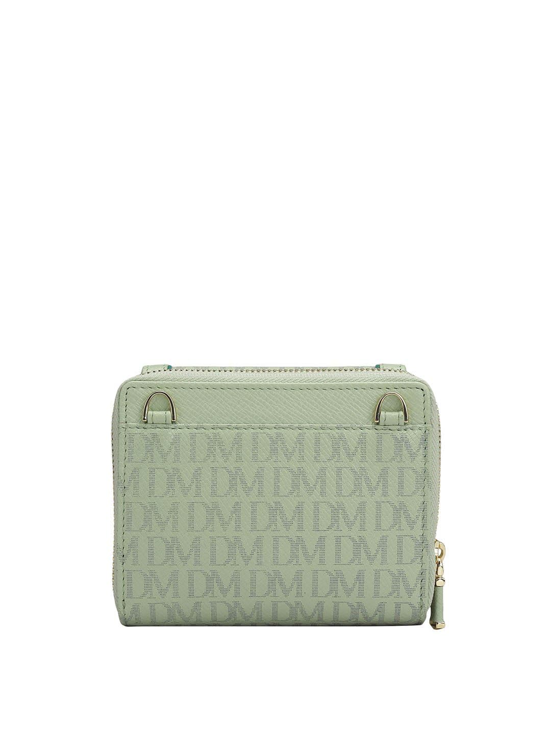 Da Milano Genuine Leather Green Women Sling Wallet (10230A)