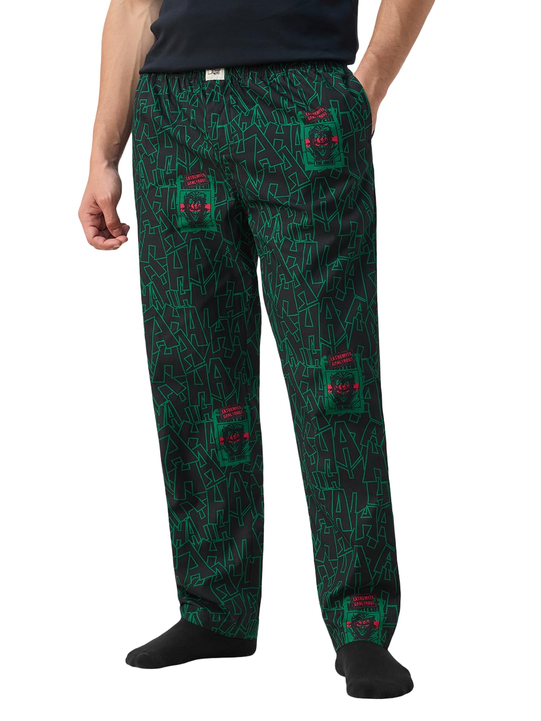 The Souled Store DC Comics: The Joke Men and Boys Elastic Waistband All Over Printed Cotton Relaxed Fit Lightweight All-Season Lounge Pyjamas