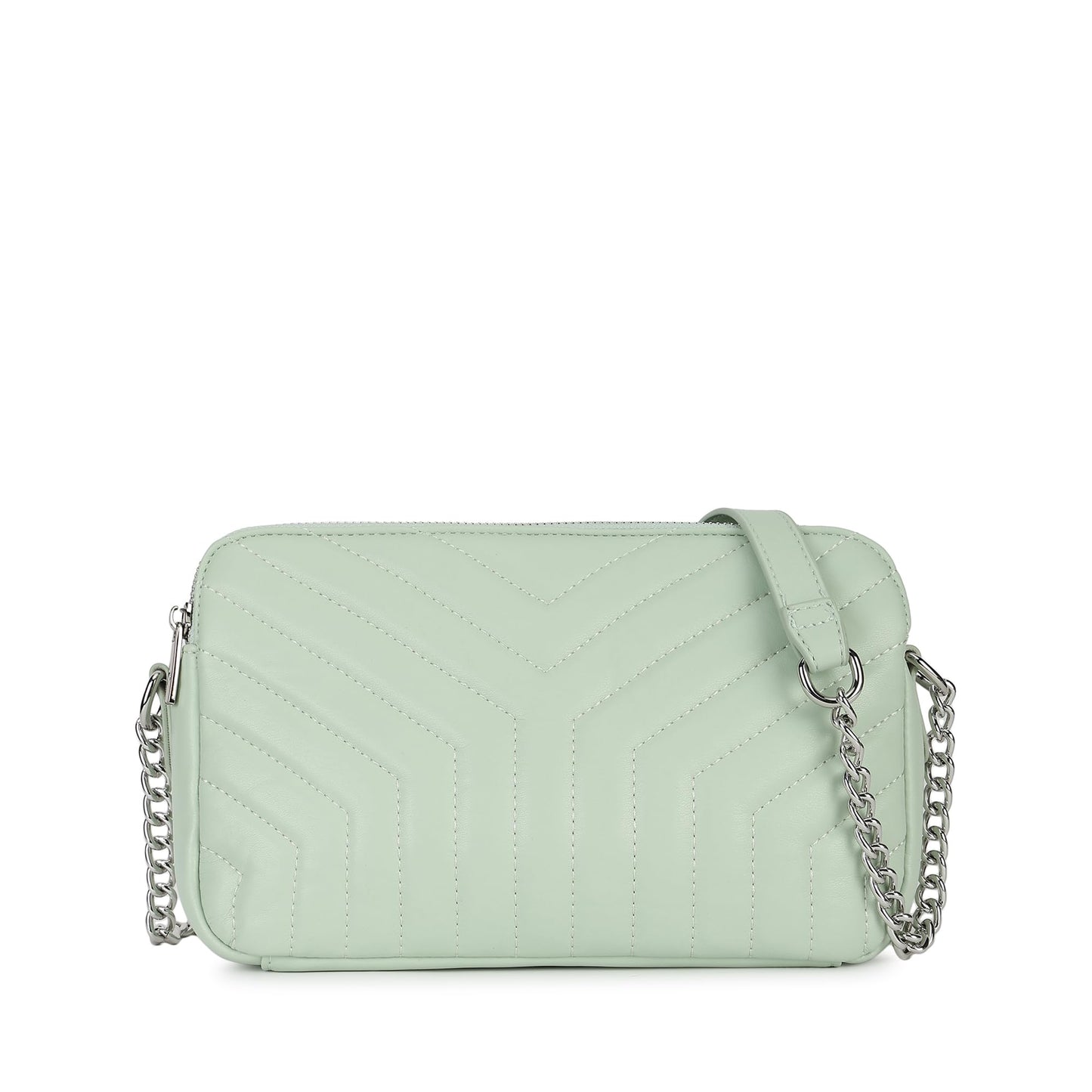 Fastrack Pastel Quilt Sling Bag for Women | Lightweight Quilted Crossbody with 3 Zippered Compartments, Detachable Strap and Soft-Tone Hardware | Stylish Everyday Sling for Casual Outings and College