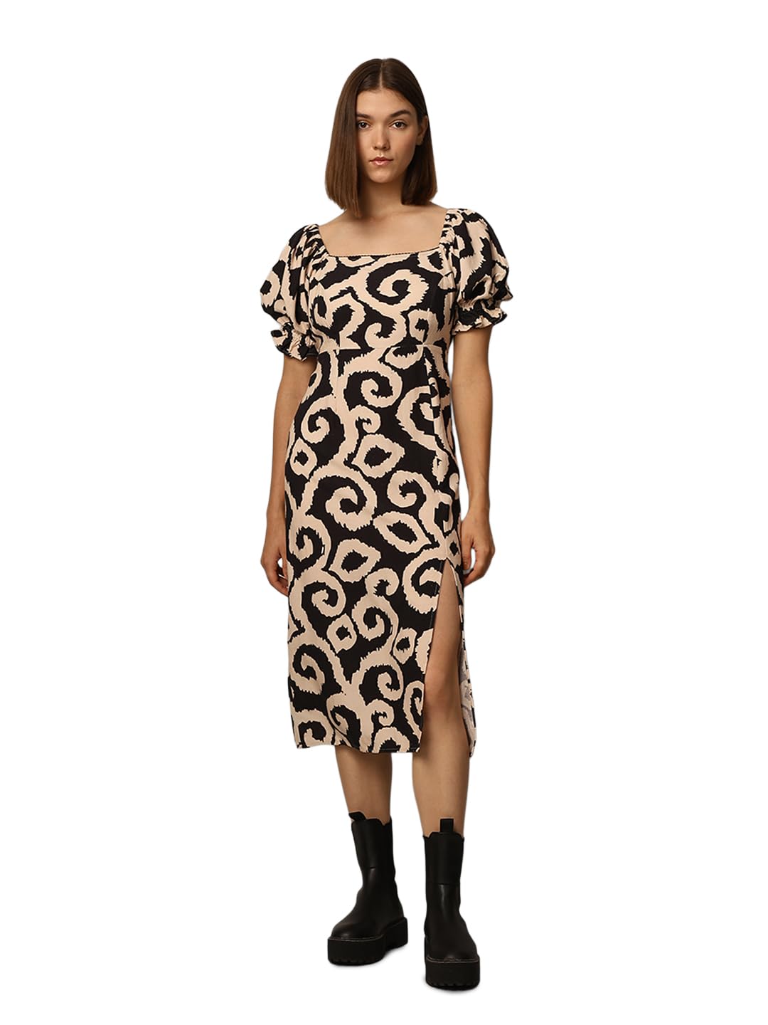 ONLY Women Regular Fit Beige Dress