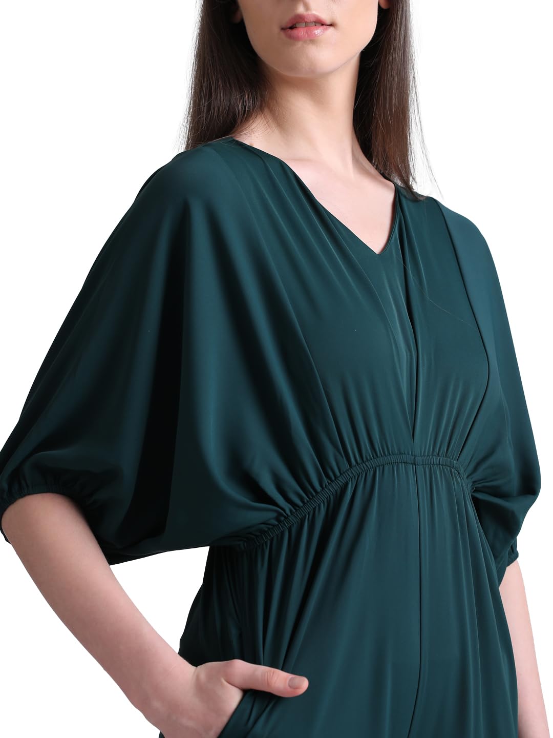 Only Women's Polyester Loose Fit Green Jumpsuit_X-Small