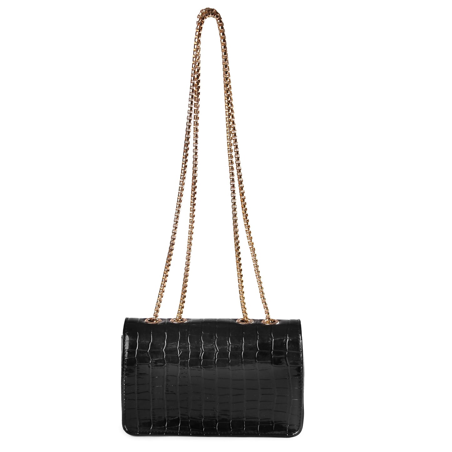 Ceres Clutch Chain Shoulder Bag for Women, Crossbody Handbag with Zipper and Strap, Black