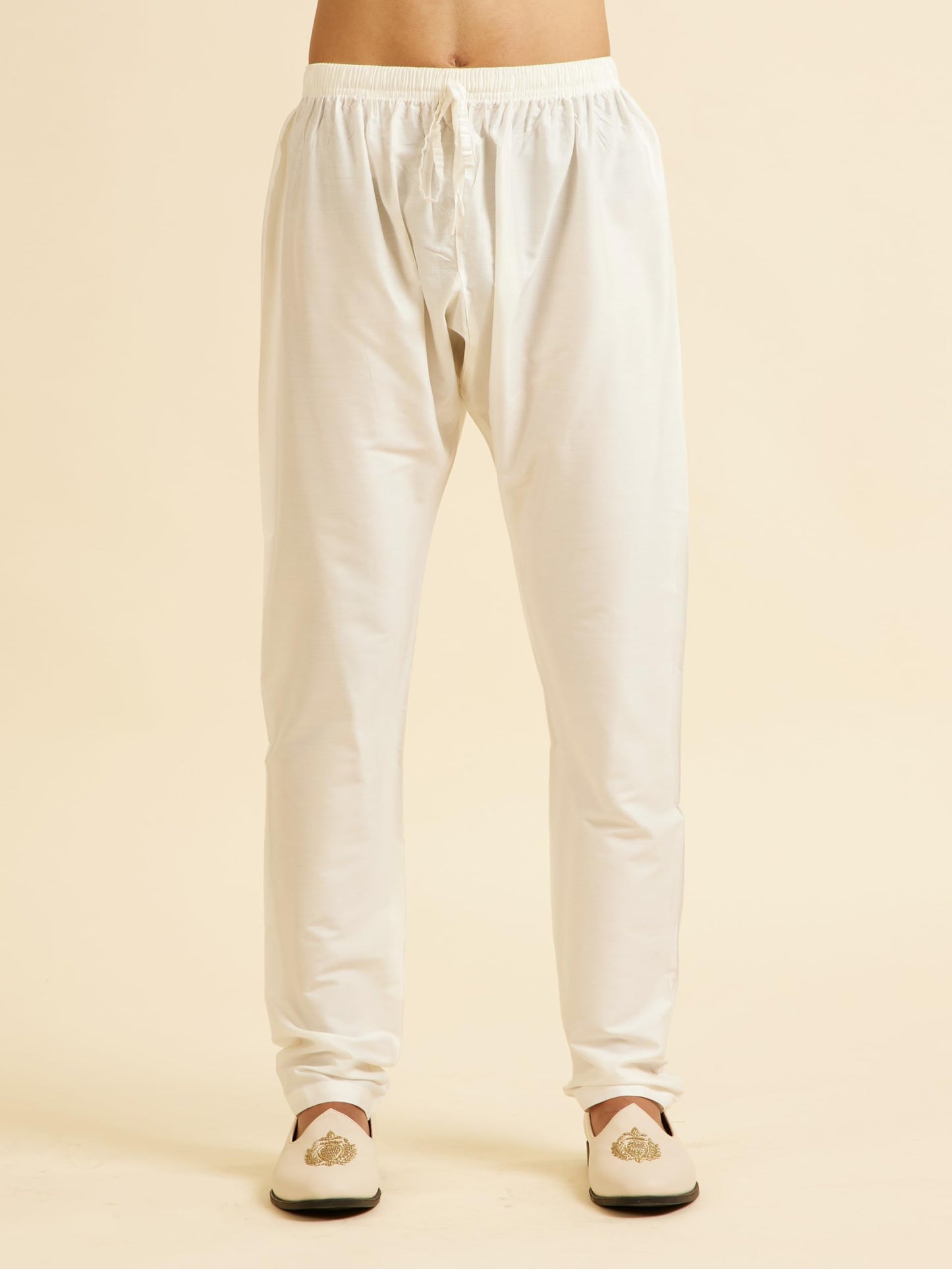 Manyavar Men's Cotton Blend Printed|Embroidered Kurta Pyjama Set (Green,XL)