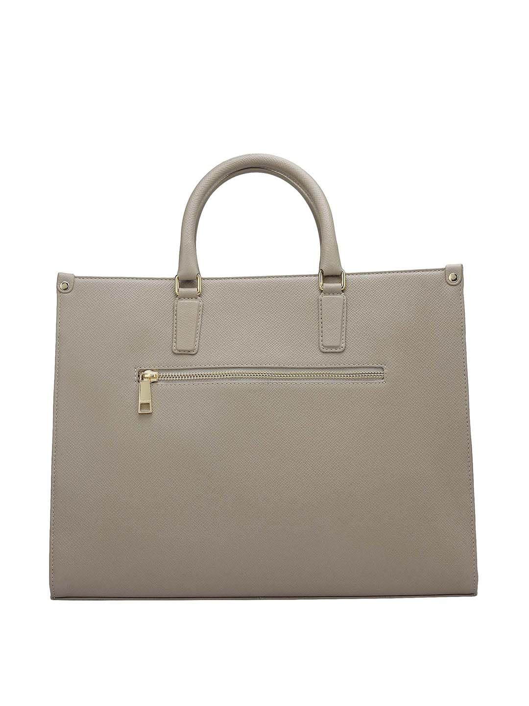 Da Milano Genuine Leather White Book Tote (01673) (Medium)