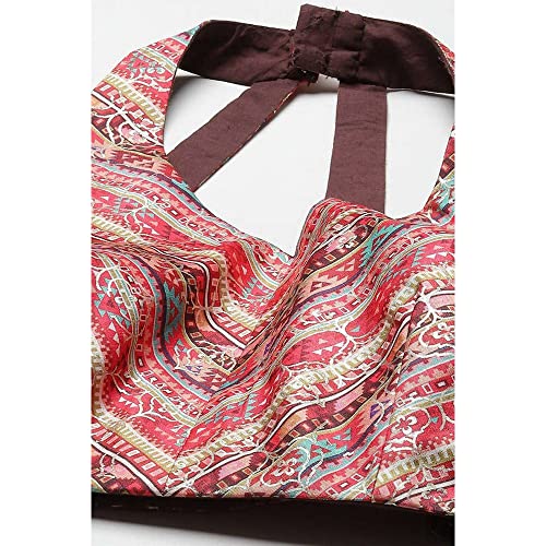 BIBA WOMEN PRINTED FLARED SALWAR KURTA DUPATTA(SKDASSORTED8199_CHOCO BROWN_38)
