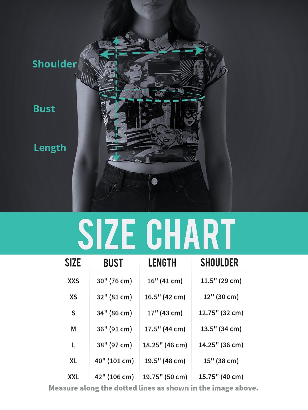The Souled Store Official DC: Supergirls Women Slim fit Half Sleeve Cotton Multi Color Cropped Tops Crop Top for Girl Women Round Turtle Halter Neck Printed Shoulder Rib Knit Tank Top