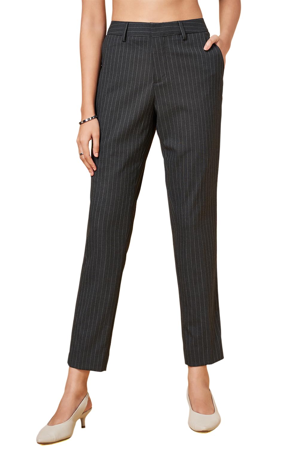 Annabelle Women's Slim Fit Black Pants,Blackened Pearl-26