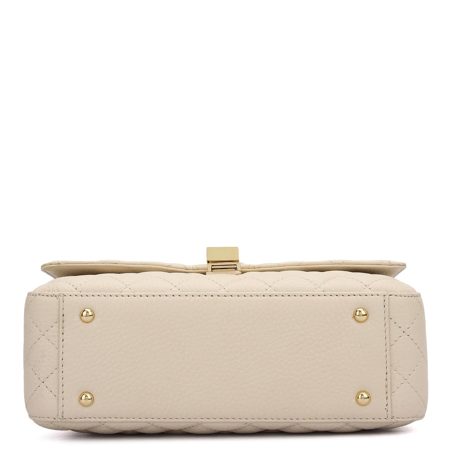 Da Milano Leather Shoulder Bag for Women - White (Small)