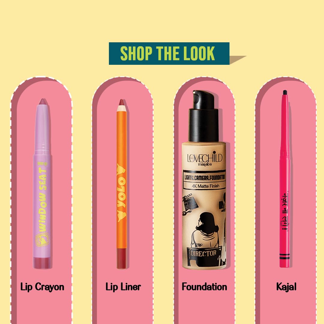 Lovechild Masaba Passport to Plump Lip Crayon | Hydrated Matte Finish | Transfer Proof | City Vibe! (Magenta), 1.4gm