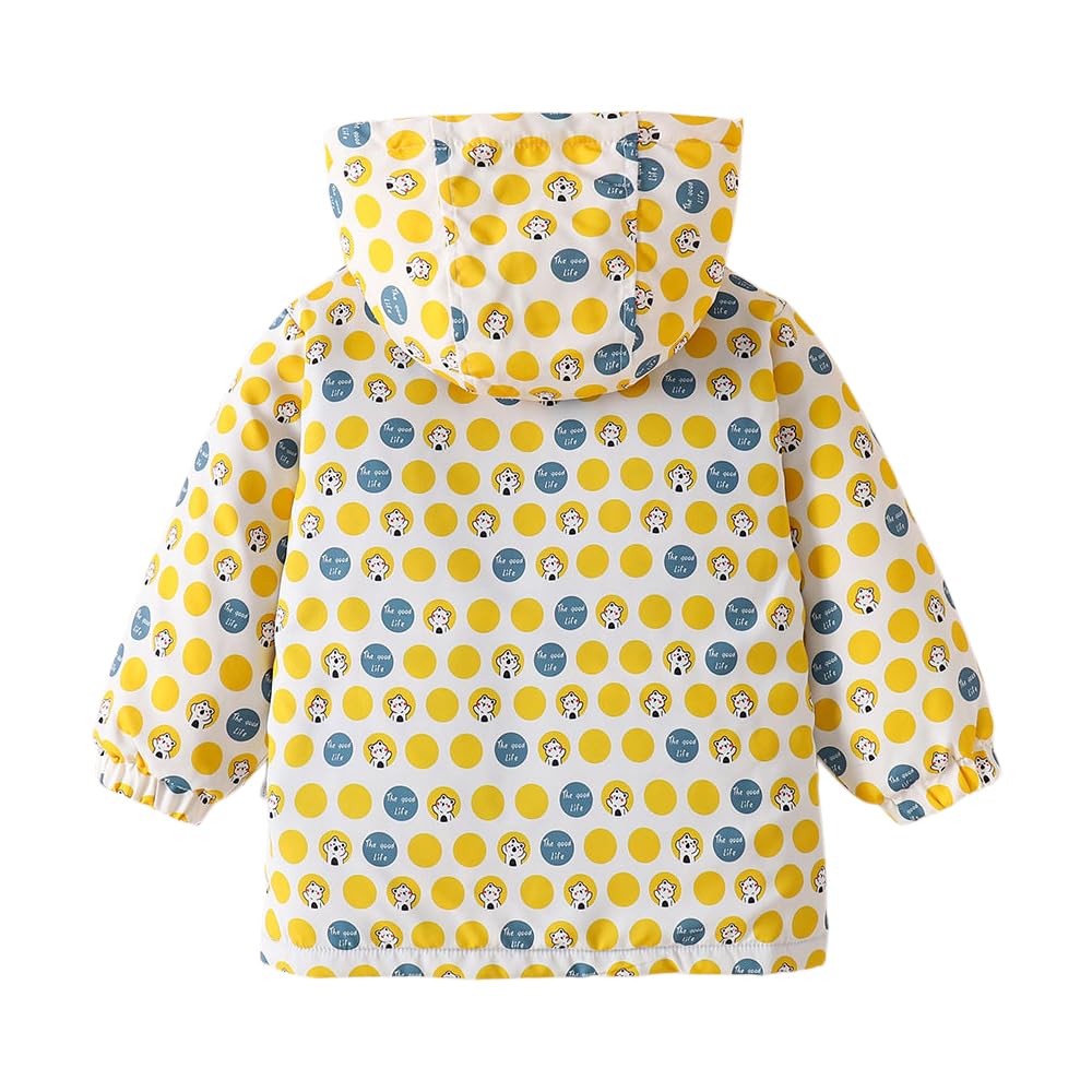 Hopscotch Girls Polyester Waist Length Jackets in Yellow Color For Ages (6-7 Years)
