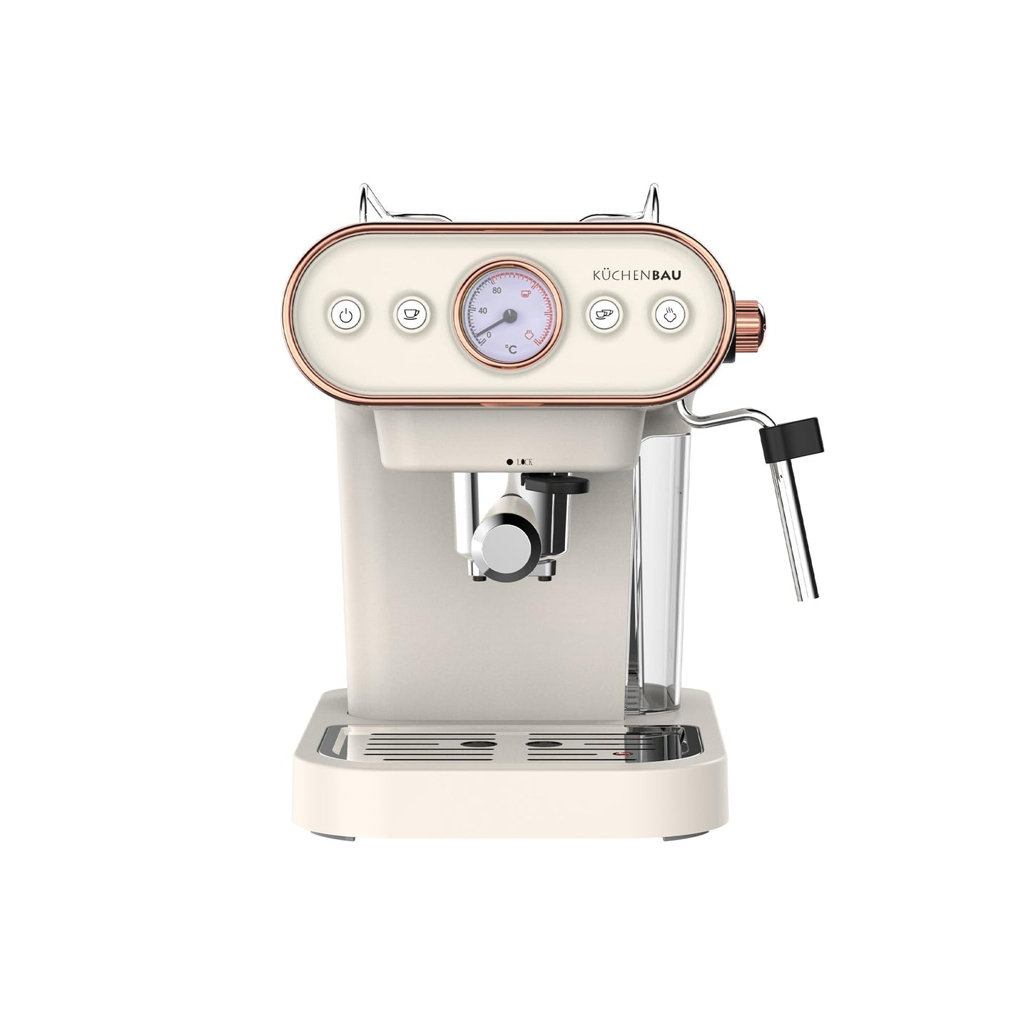 KUCHENBAU Der Espresso Coffee Machine With Frother Steam Wand for Milk (Compatible with Coffee Pods & Coffee Powder)- Make Espresso, Cappuccino, Latte and Mocha
