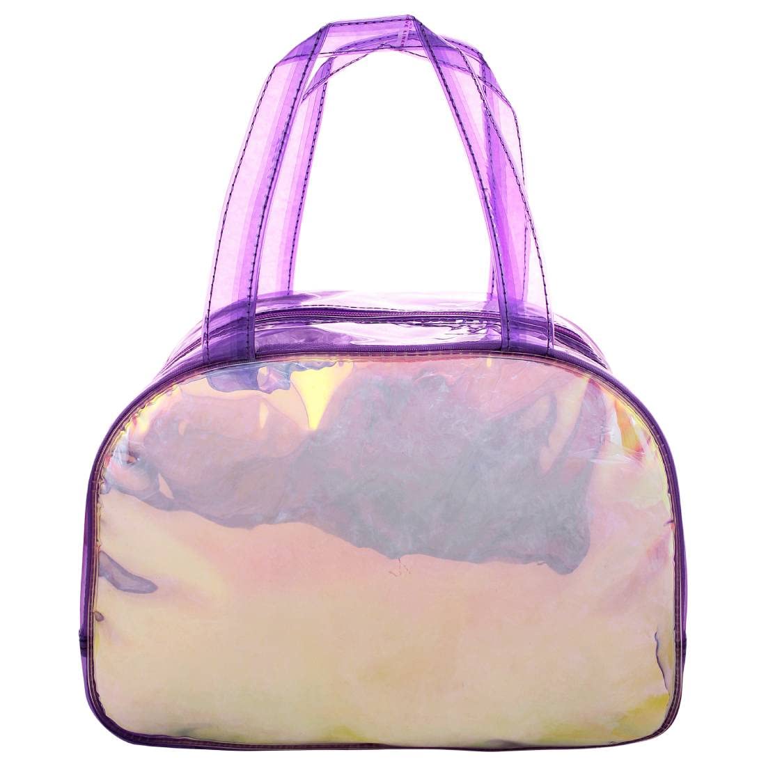 HAMSTER Polyester London Shiny Boston Bag, Handbag for Womens, Girls (Purple, Size: 32X12X25 cm)