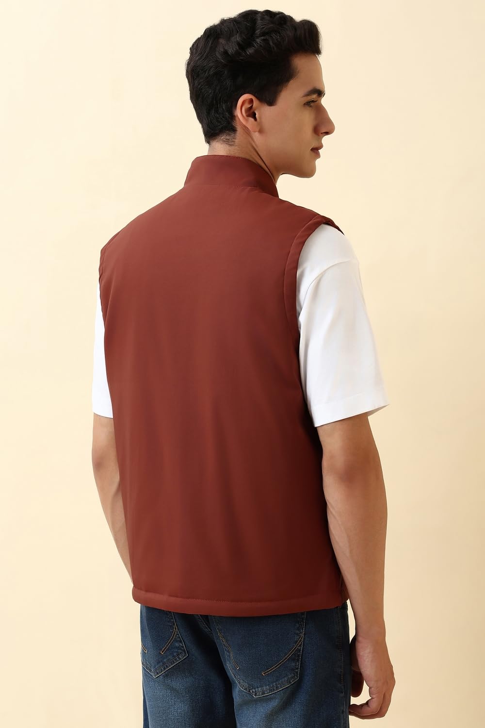 Allen Solly Men's A-Line Coat (ASJKCUGLFN55919_Orange