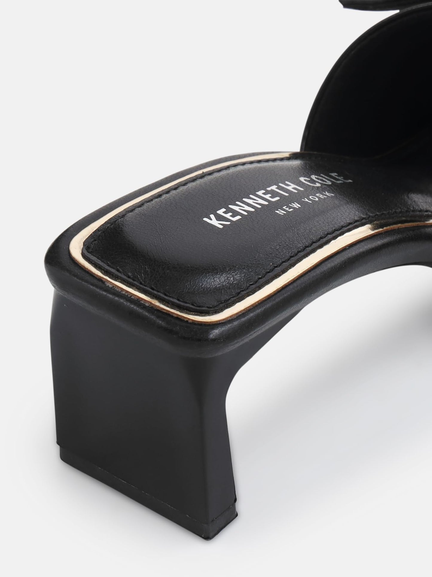 KENNETH COLE Women's Block Heeled Mule Sandal | Synthetic | Buckle Detail, Open Toe