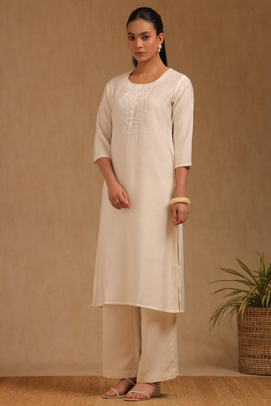 Soch Women's Gadwal Embroidered Kurta