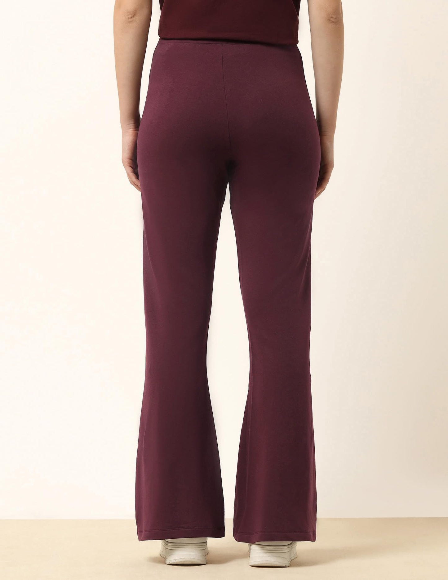 U.S. POLO ASSN. Women High-Rise Flared Fit Lounge Pants (UWSS25TRO125_Red_M)