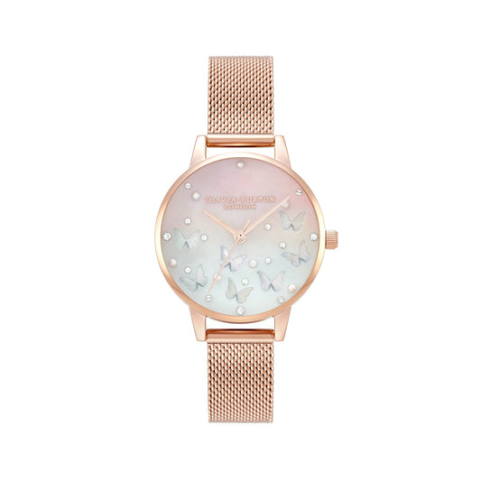 Olivia burton Sparkle Butterfly Analog Pink Dial Women's Watch-OB16MB38
