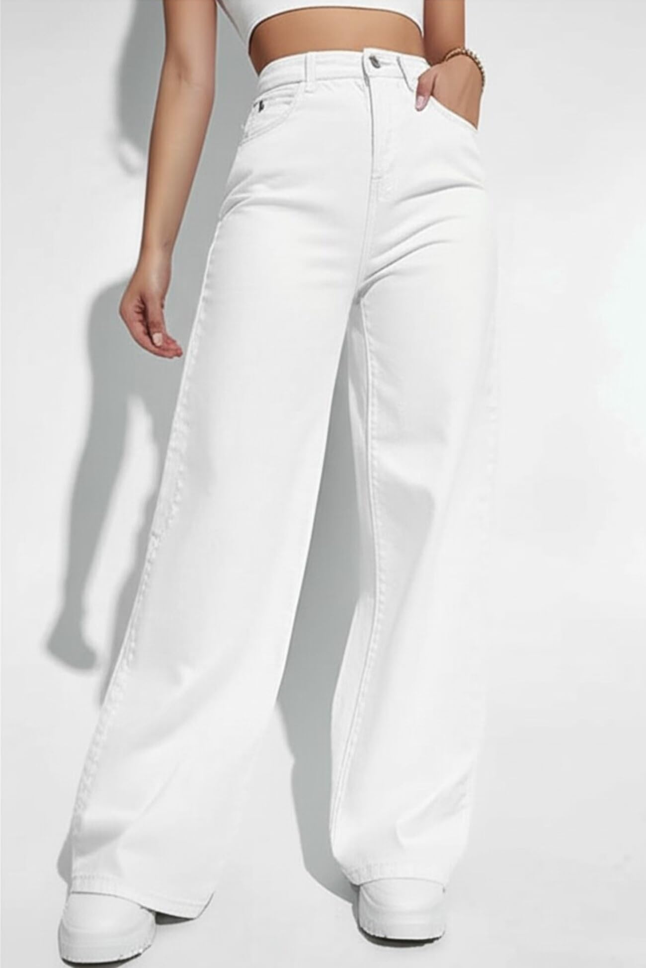 Ben Martin Baggy Jeans for Women || Women,s Loose Jean Pants || Oversized Jean's for Women's || Wide Leg Jean,s for Woman || Casual Jins for Woman's || Loose Jin Pant for Woman,s White - 36