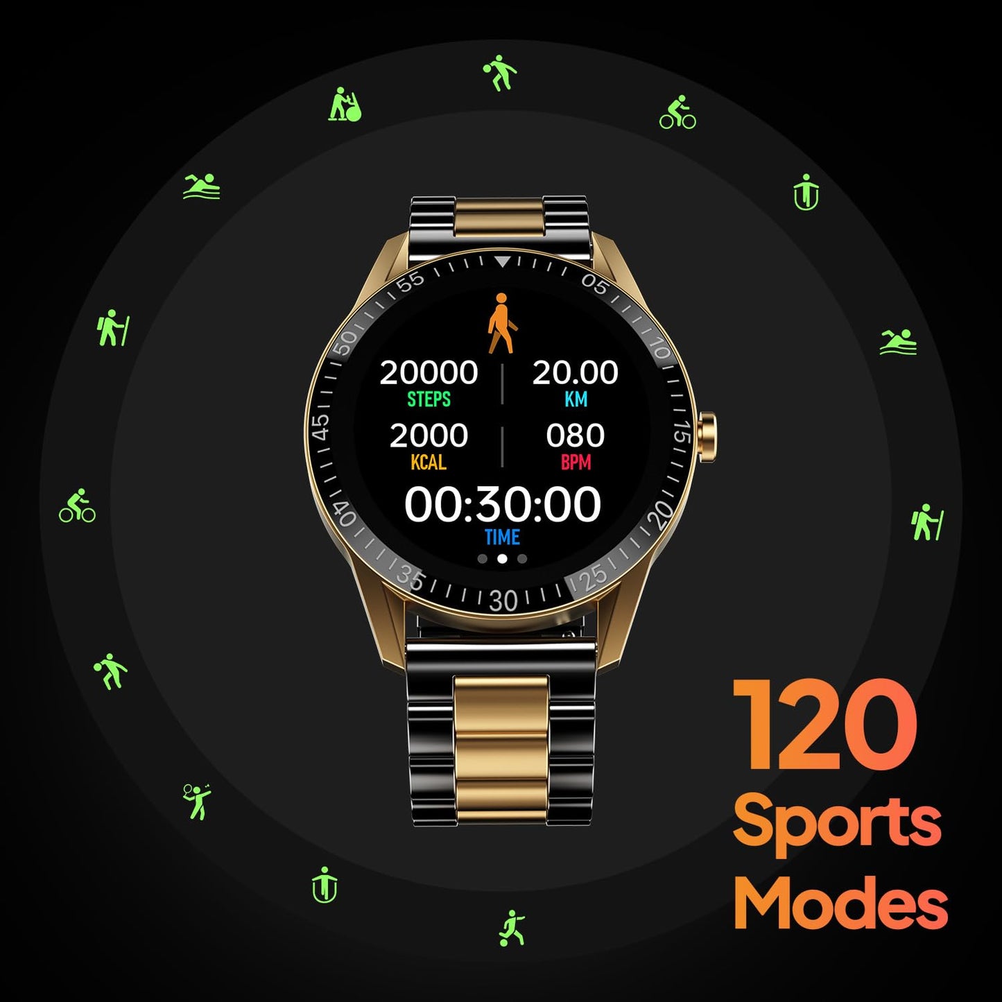 Fire-Boltt Talk Bluetooth Calling Smartwatch, 1.39" TFT Display with Dual Button, Hands On Voice Assistance, 120 Sports Modes, in Built Mic & Speaker (Talk, Black Dual)