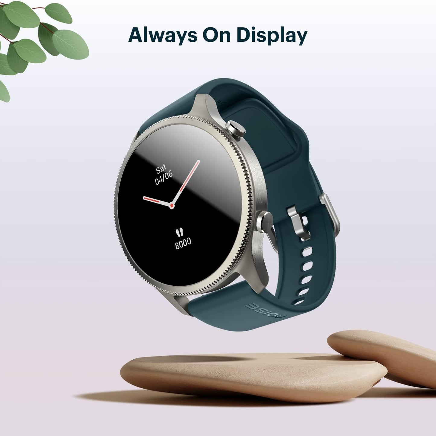 NoiseFit Halo 1.43" AMOLED Display, Bluetooth Calling Round Dial Smart Watch, Premium Metallic Build, Always on Display, Smart Gesture Control, 100 Sports Modes (Jade Alloy)