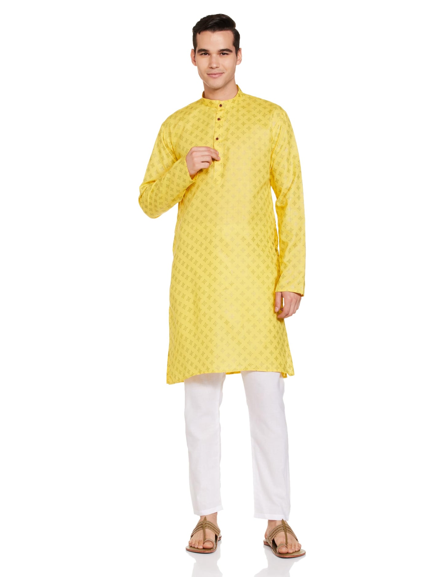 Luxrio Kurta Set with Pyjamas for Men Long Regular Fit(KTSETLN-16-38)