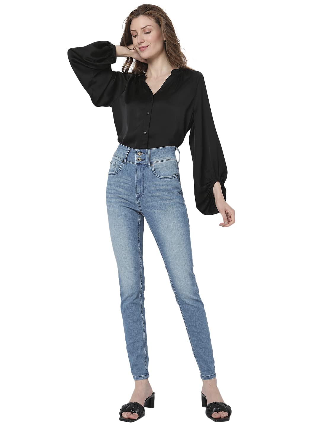 VERO MODA Skinny Fit Jeans(10298051_Powder Blue_32)