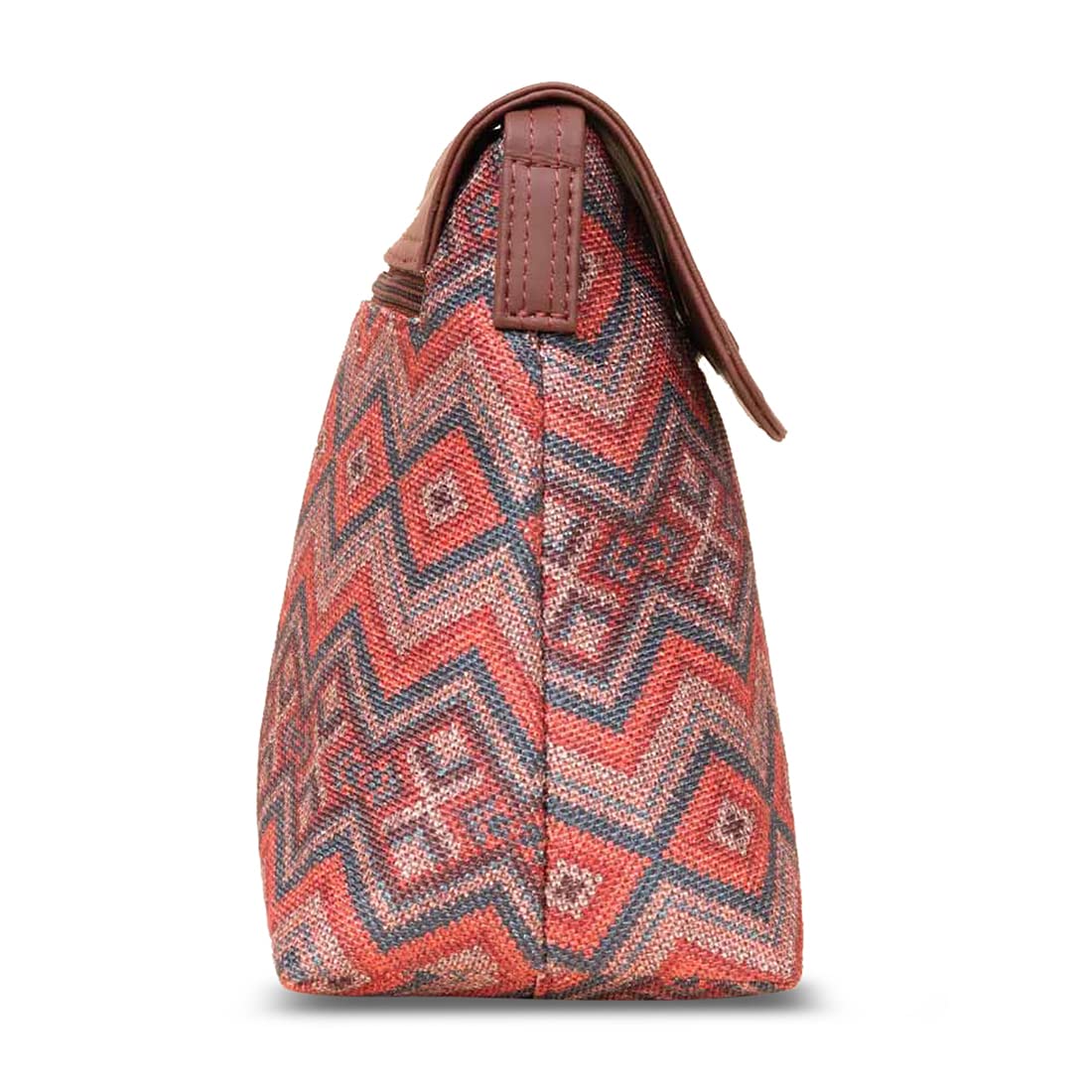 ZOUK Flap Sling Bag | Crossbody Bags for Women | Women's Handbags | Stylish | Vegan Leather Evening Bag | Travel & Office Use | Purse and Wallet | Gwalior Weaves Print