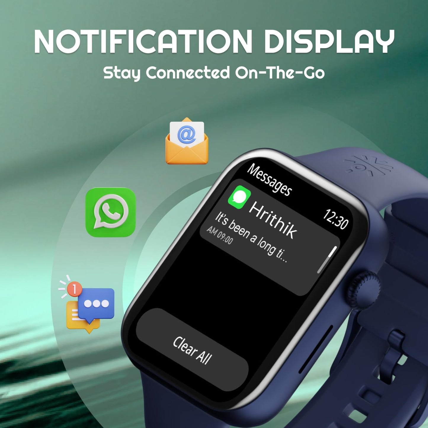 (Refurbished) Cult.Sport Burn 1.78" AMOLED, 368 * 448 res, BT Calling, Crown Control, Voice Assistant, AOD Smartwatch (Dark Blue Strap, Free Size)