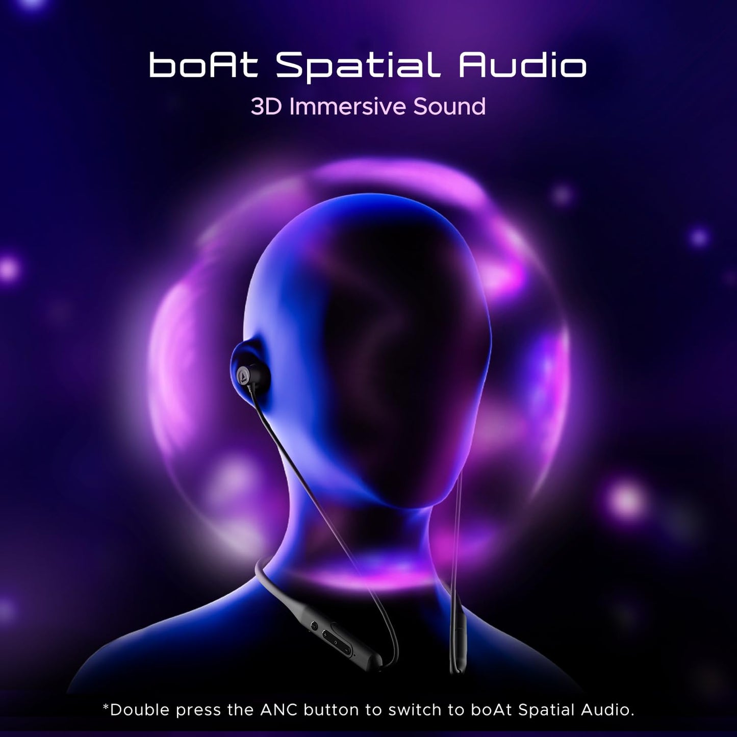 boAt Rockerz 255 ANC, 100Hrs Battery,Spatial Audio, ANC (~32dB), Fast Charge(10Mins=24HRS),3Mics AIENx,13mm Drivers, Bluetooth in Ear Neckband, Wireless with Mic Earphones (Raven Black)