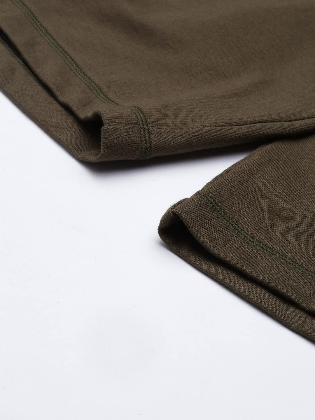 Enamor Essentials Women's Mid Rise Relaxed Fit 100% Cotton Knee Length Shorts Bermuda with Elasticated Waistband and Pockets - E080(E080-Army Green -L)