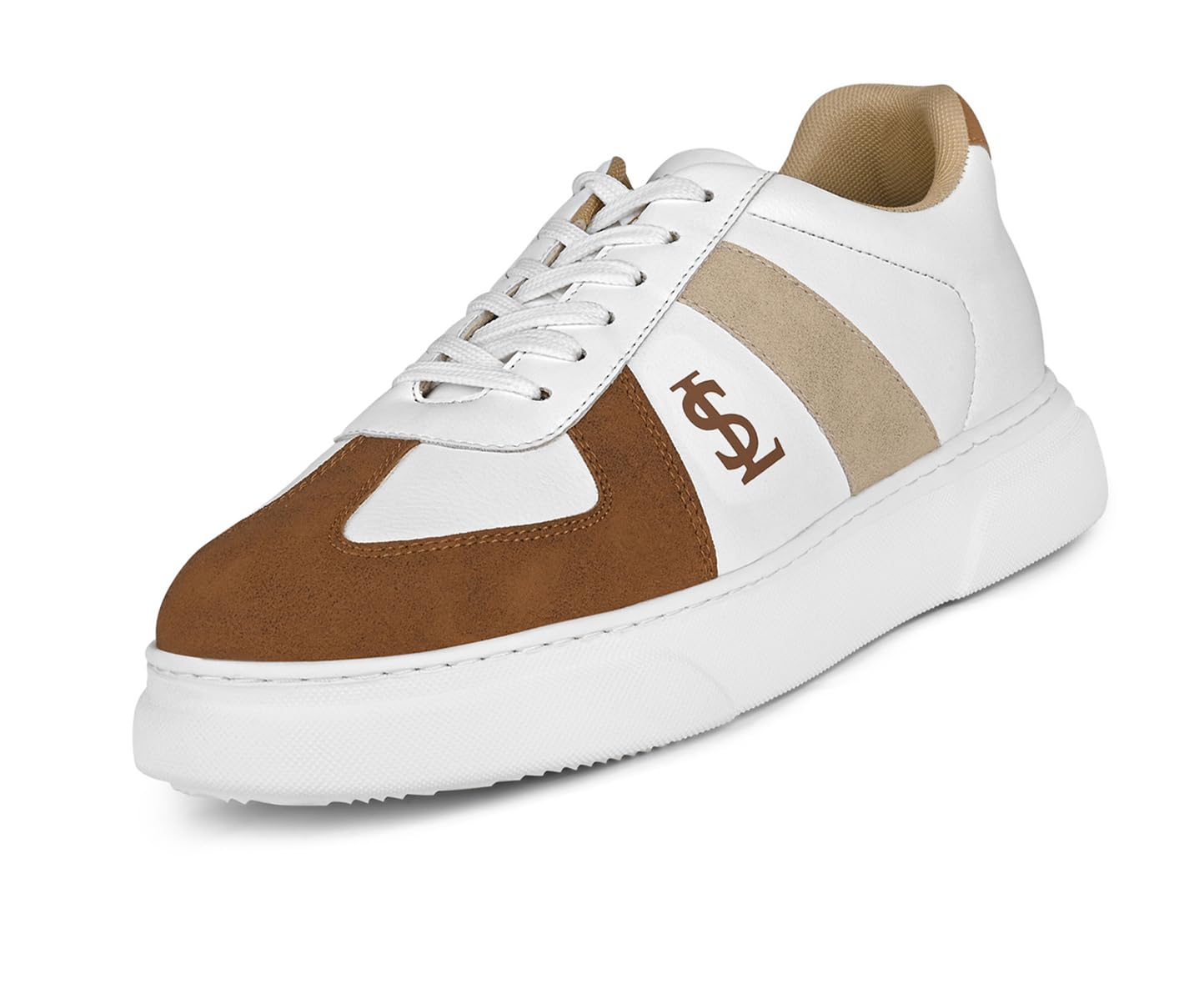 LOUIS STITCH White and Tan Sneaker for Men | Comfortable Sneaker | LSP-SNK-AVI012-WHTN