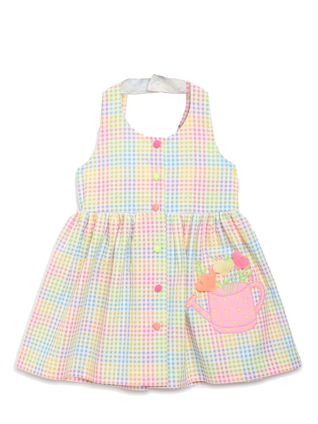 nauti nati Girl's Cotton Strapless Mini Dress (NN311-020-6-12M_Multicolour