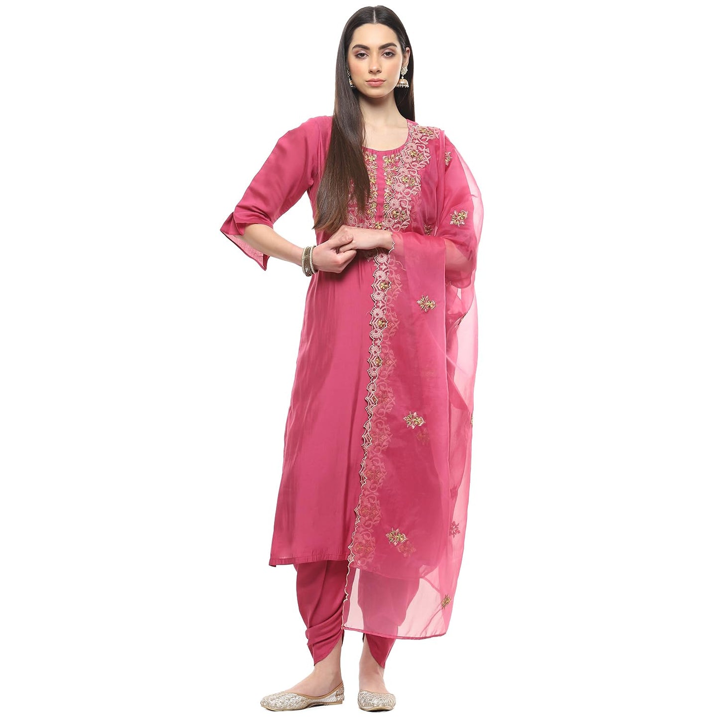 BIBA Women FABRIC(RTSRS8079_PINK_FREE)