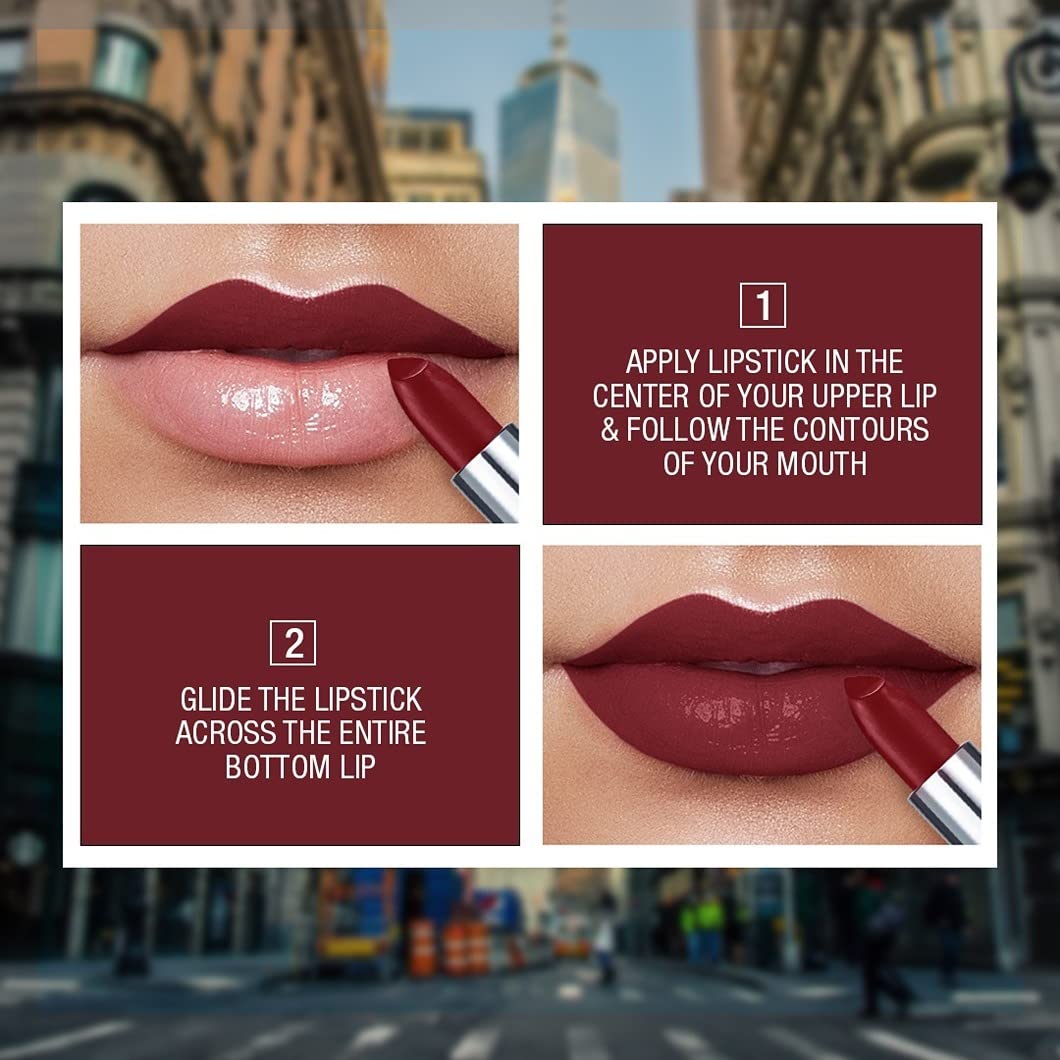 Maybelline New York Color Sensational Creamy Matte Lipstick, 808 Plum Perfection, 3.9g.