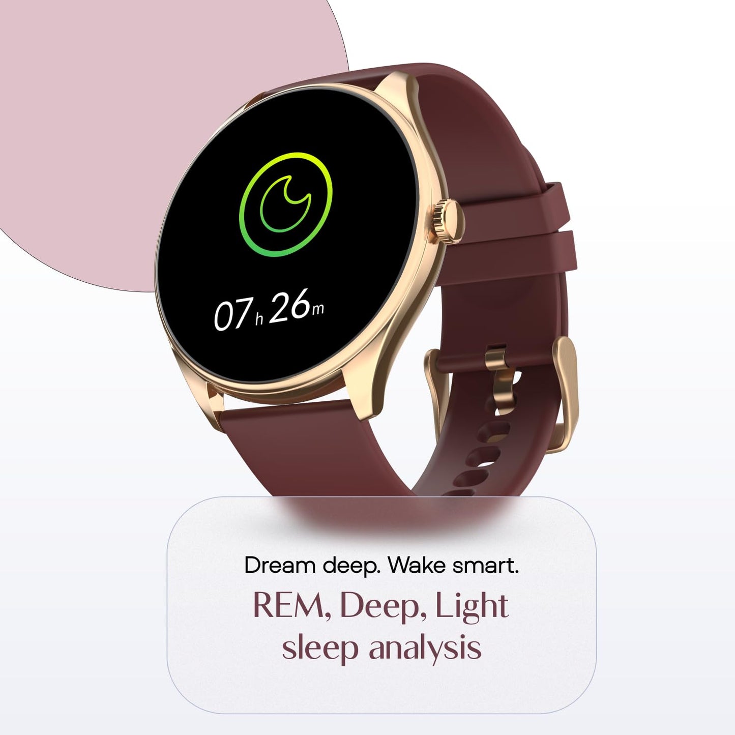 Noise Twist 2 Smart Watch with 1.43” AMOLED Screen, AI Search & Voice Assistant, Bluetooth Calling, Stainless Steel Back, 7-Day Battery, 100+ Watch Faces, Health Suite, IP68 (Deep Wine)