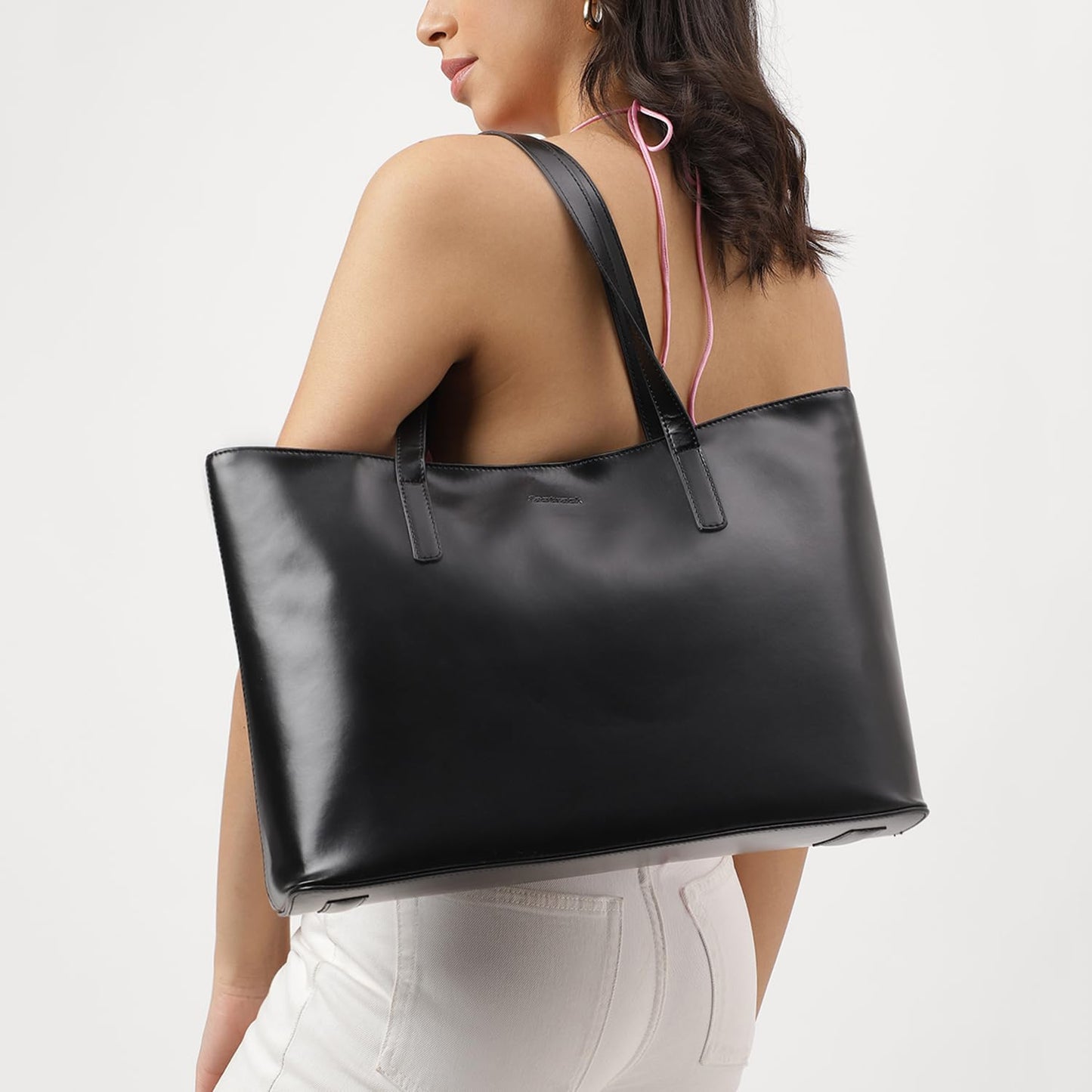 Fastrack Ivory Black College Tote Bag for Women